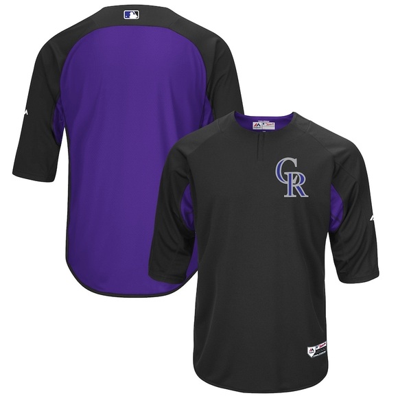 Majestic Other - Majestic Colorado Rockies 3/4 batting practice on field jersey M